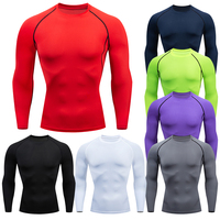 T-shirt de Sport à manches longues pour homme, vêtement de course, de Fitness, d'entraînement, de Jogging, coupe sèche, Rashgard 1